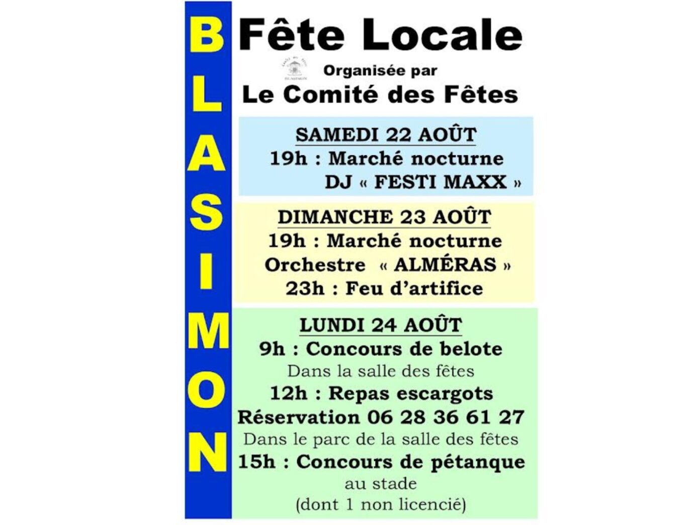 Fête locale de Blasimon Blasimon