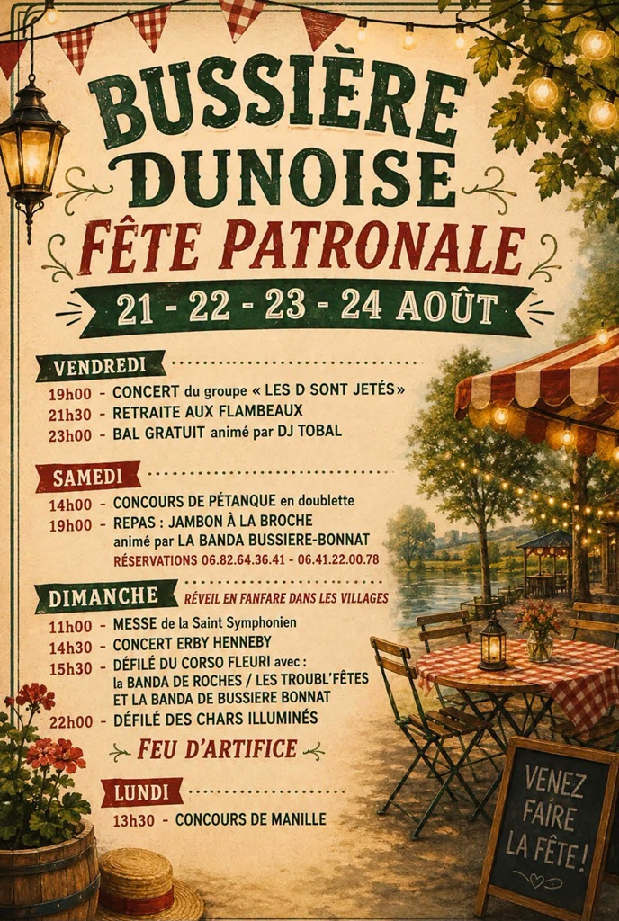 Fête patronale  Bussière-Dunoise