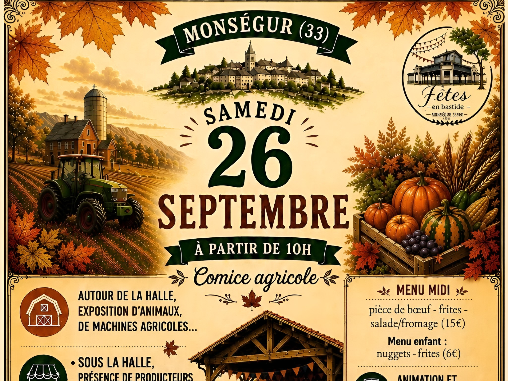 Fêtes en bastide Place Robert Darniche Monségur 2026-09-26