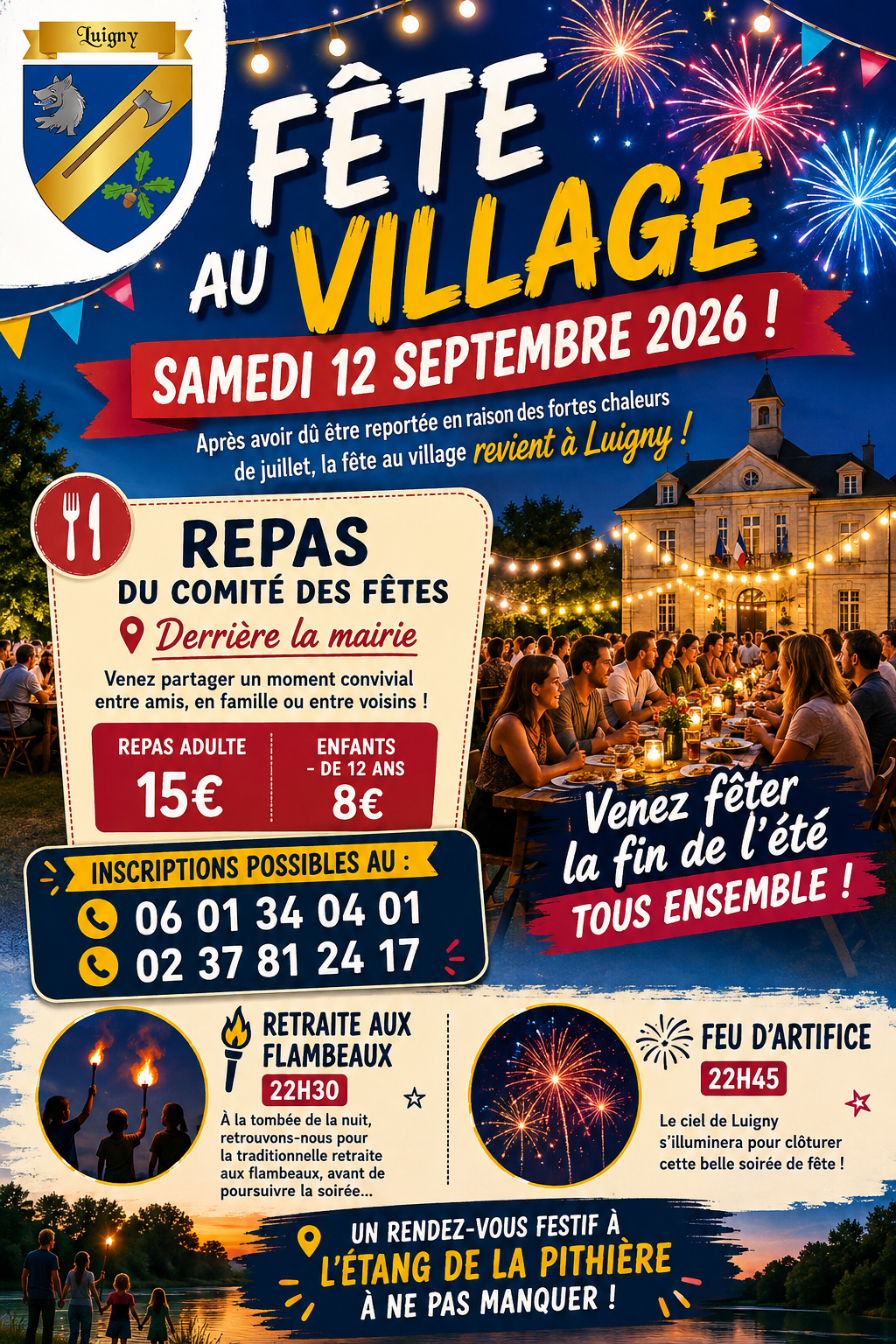 Feu d'artifice et retraite aux flambeaux Luigny 2026-09-12