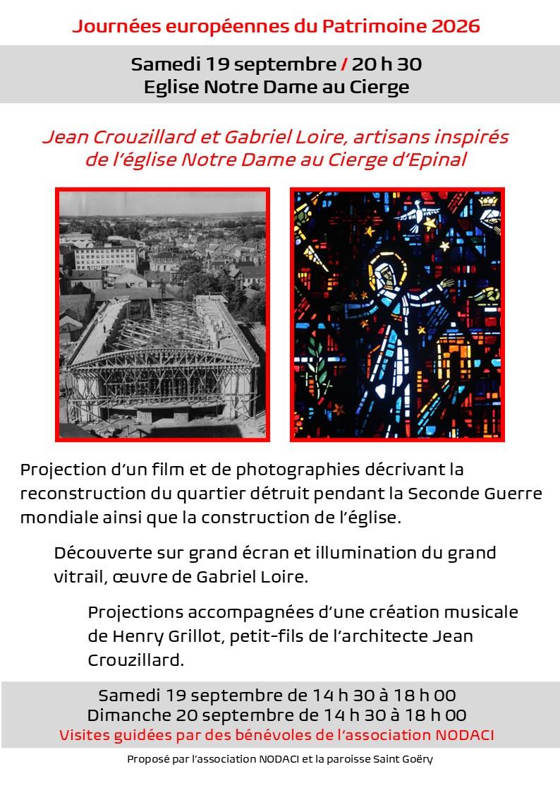 Film Jean Crouzillard et Gabriel Loire artisans inspirés de l&rsquo;église Notre Dame d&rsquo;Epinal Eglise Notre Dame au Cierge Épinal