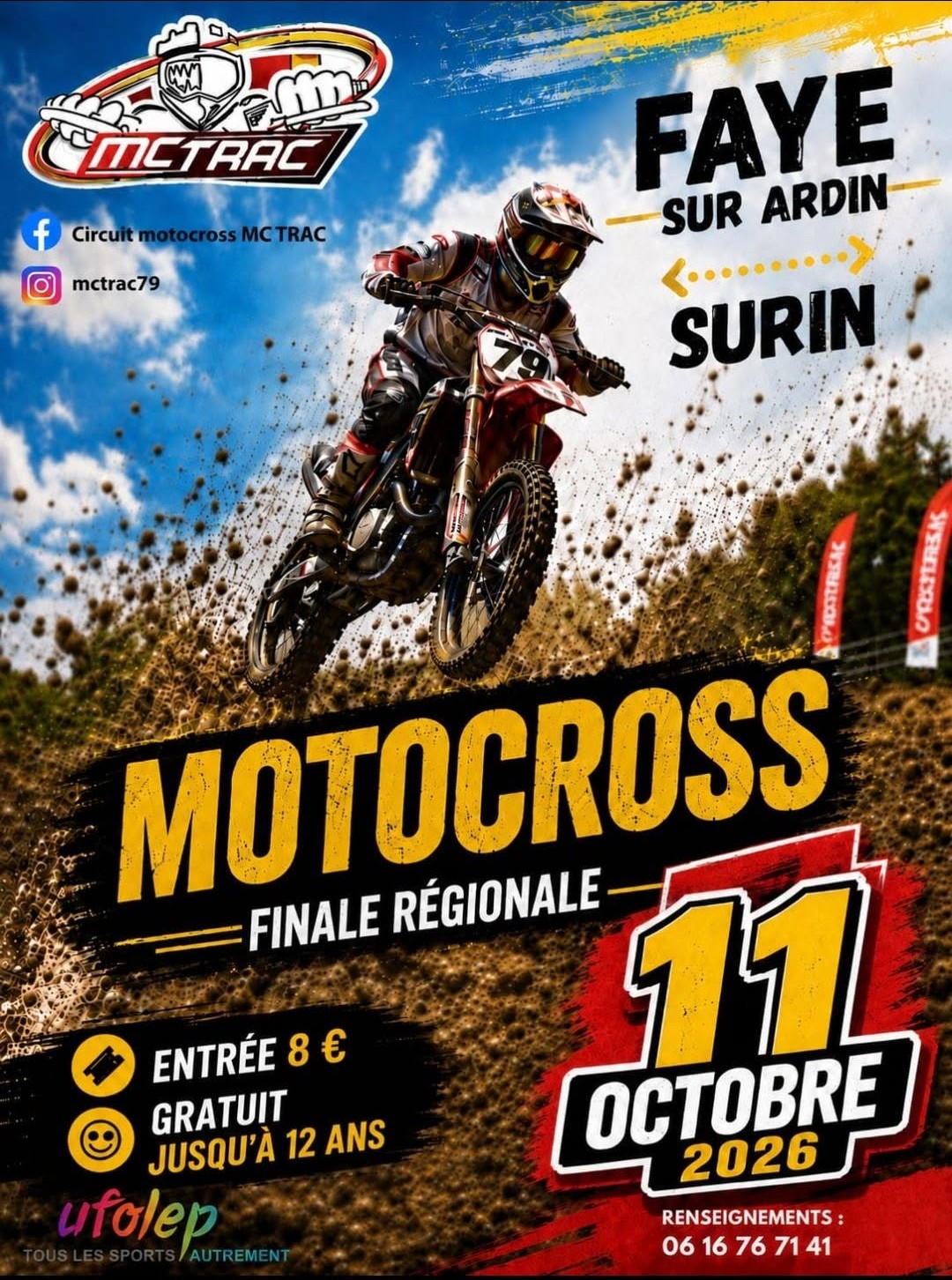 Finale régionale de motocross Circuit de la Vallée Bateau Faye-sur-Ardin 2026-10-11