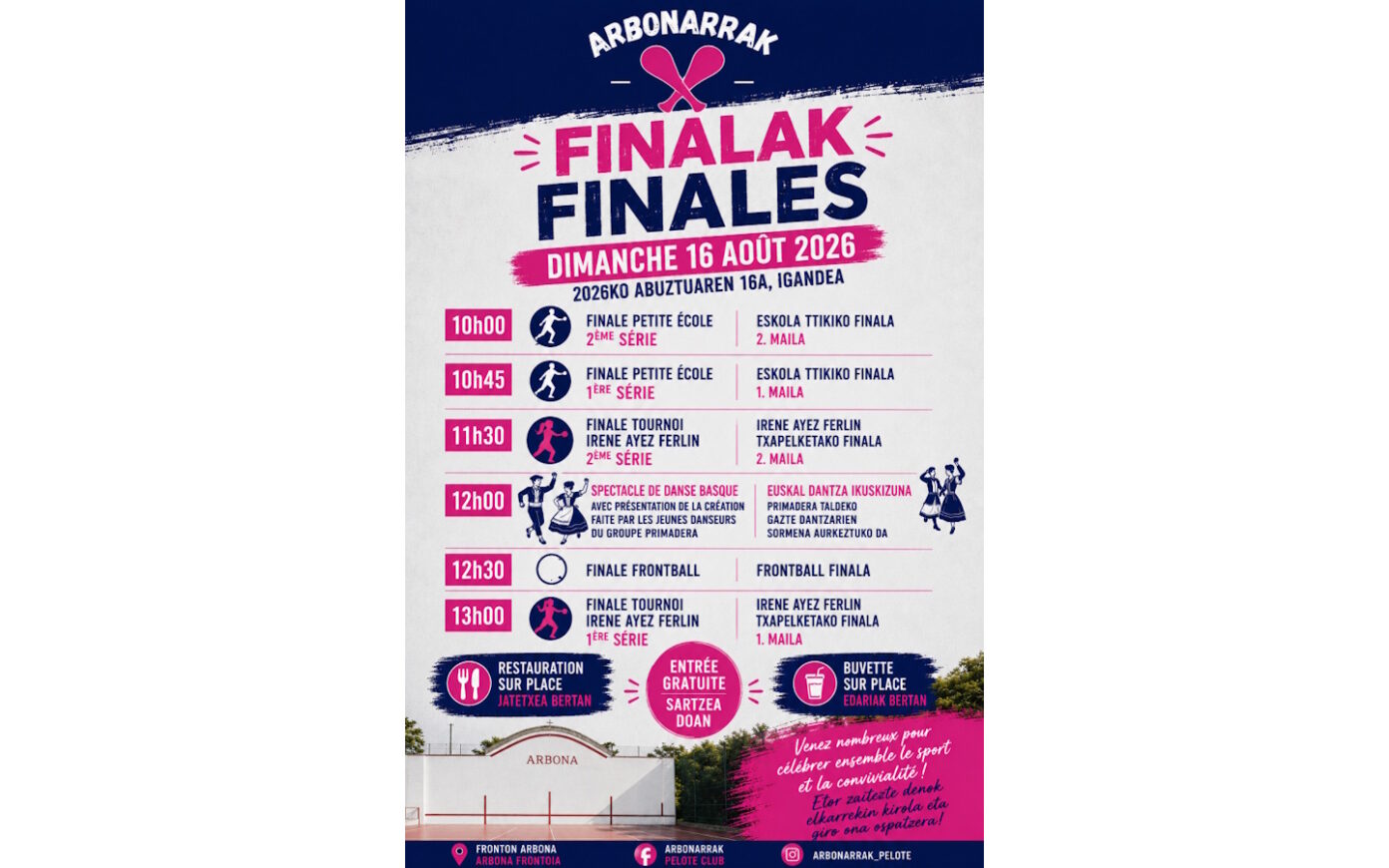 Finales Arbonarrak Place de Fronton Arbonne