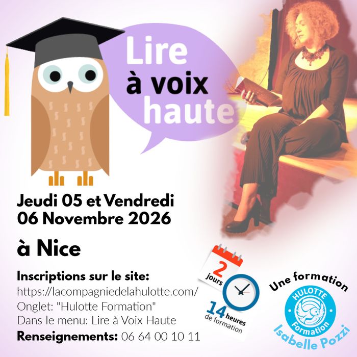 Formation: Lire à Voix Haute. Isabelle Pozzi. Hulotte Formation, Nice, Nice