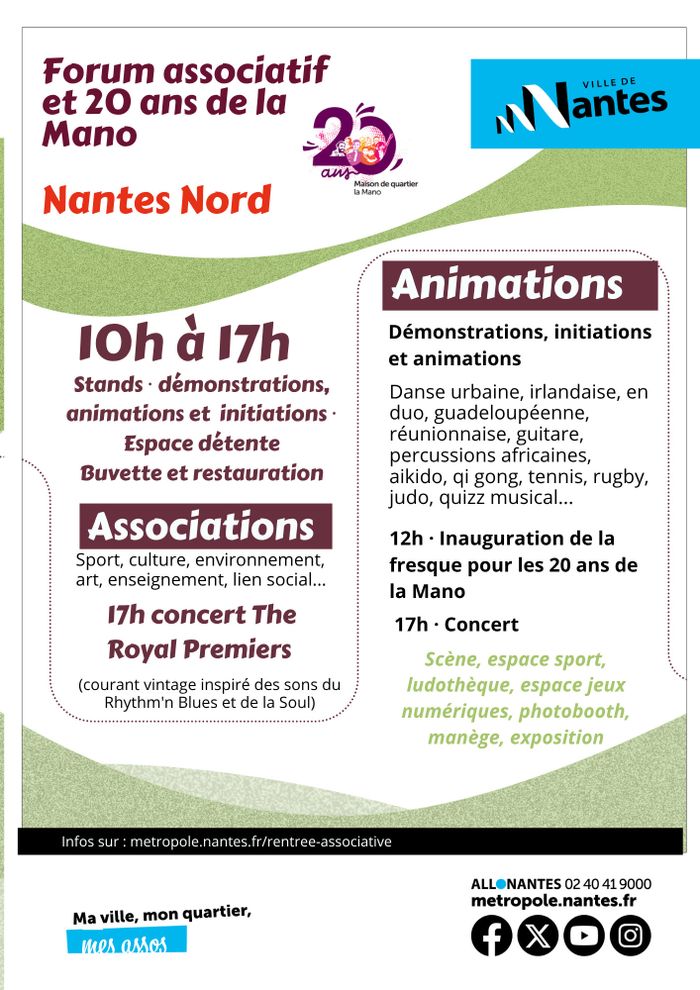 Forum des associations, 20 ans de la maison de quartier La Mano et inauguration de la fresque Maison de quartier La Mano Nantes