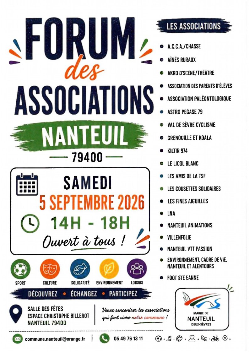 Forum des associations 8 Chemin des Grandes Vignes Nanteuil 2026-09-05