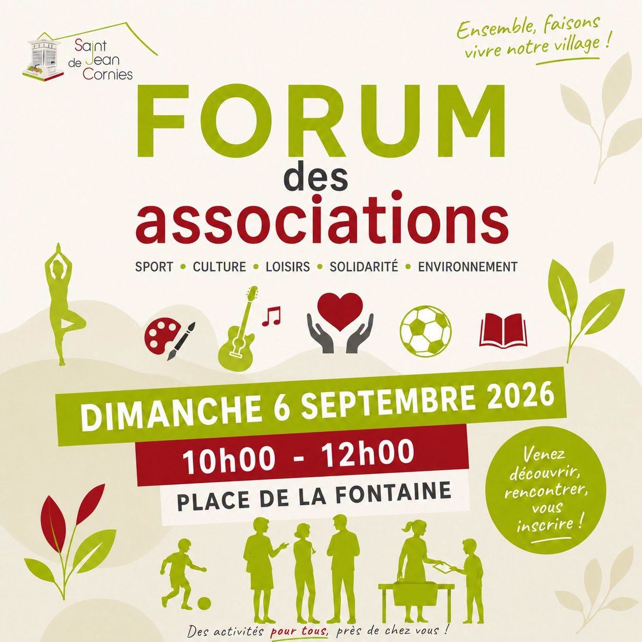 Forum des associations Place de la fontaine Saint-Jean-de-Cornies 2026-09-06