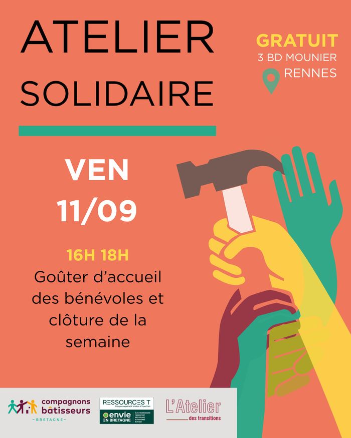 Goûter d&rsquo;accueil des bénévoles [Portes Ouverte], Atelier solidaire, Rennes