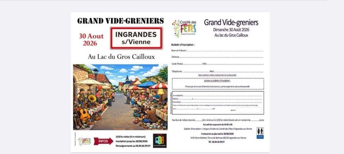 Grand vide-greniers du CDF d’Ingrandes-Sur-Vienne ! Lac du Gros Cailloux Ingrandes