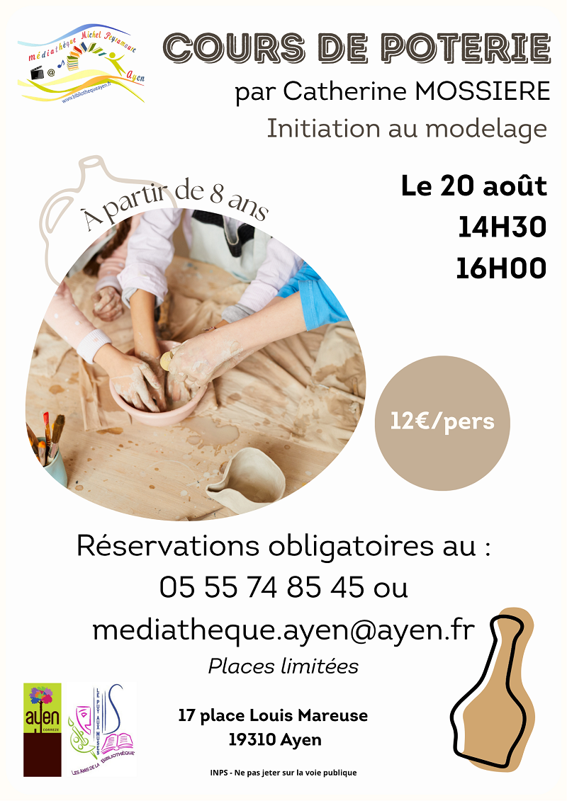 Initiation au modelage en poterie  Ayen