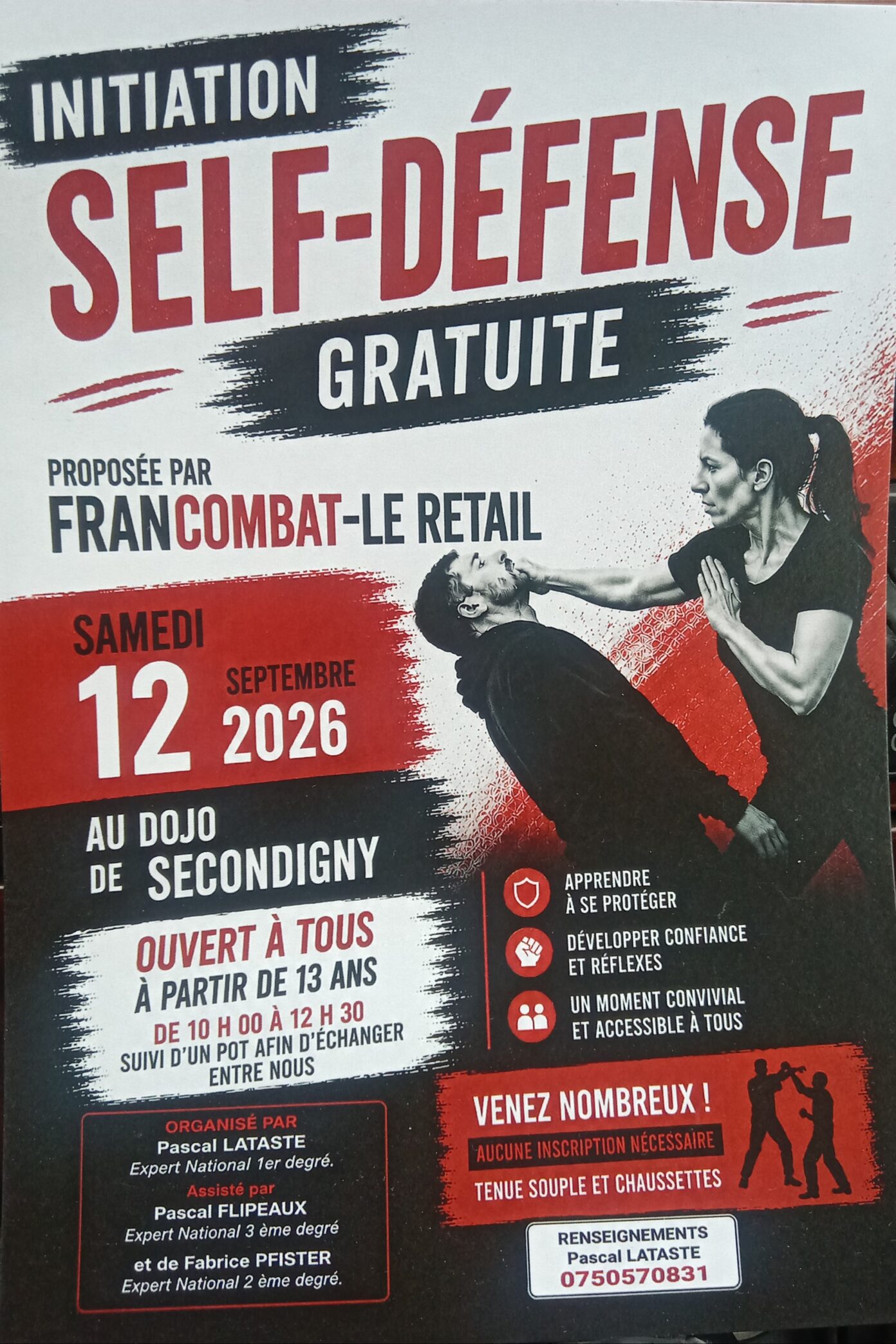 Initiation gratuite à la self-défense Rue du Stade Secondigny