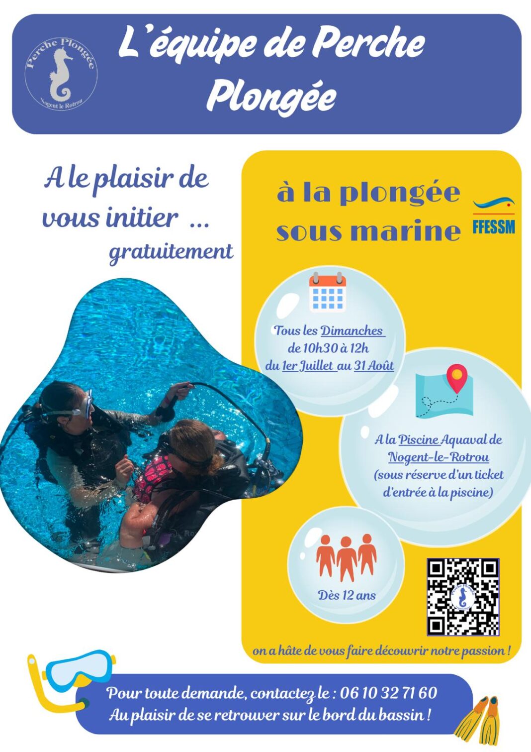 Initiation plongée sous marine à l’Aquaval Nogent-le-Rotrou