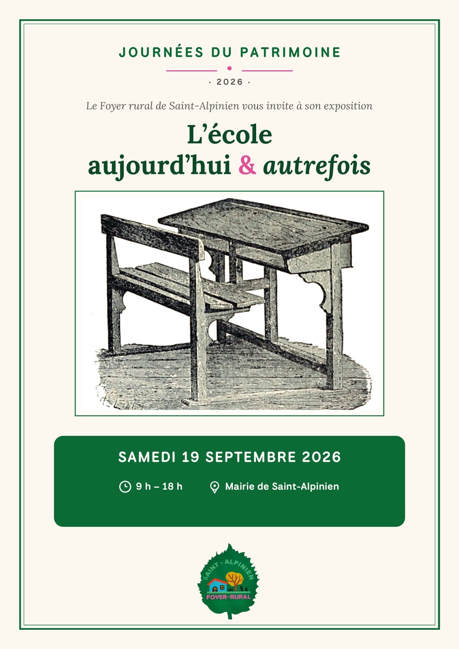 JEP 2026 Exposition L’école aujourd’hui & autrefois Saint-Alpinien