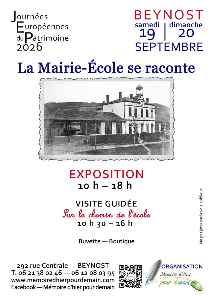 JEP : La Mairie-École se raconte, Local de Mémoire d&rsquo;hier pour demain, Beynost