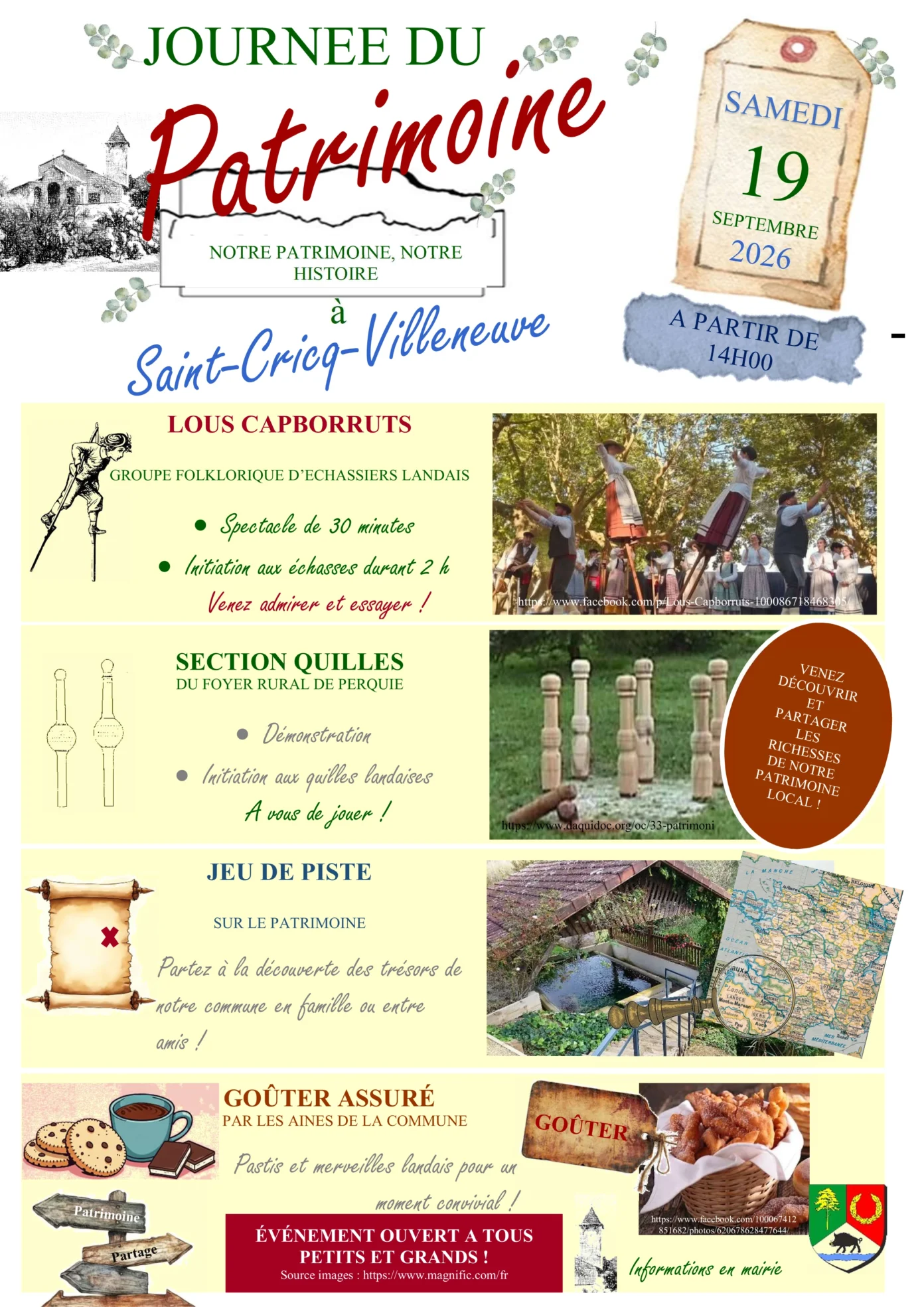 JEP Notre Patrimoine, notre histoire Saint-Cricq-Villeneuve