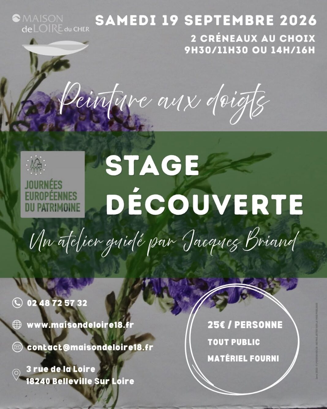 [JEP] Stage découverte peinture aux doigts  Belleville-sur-Loire