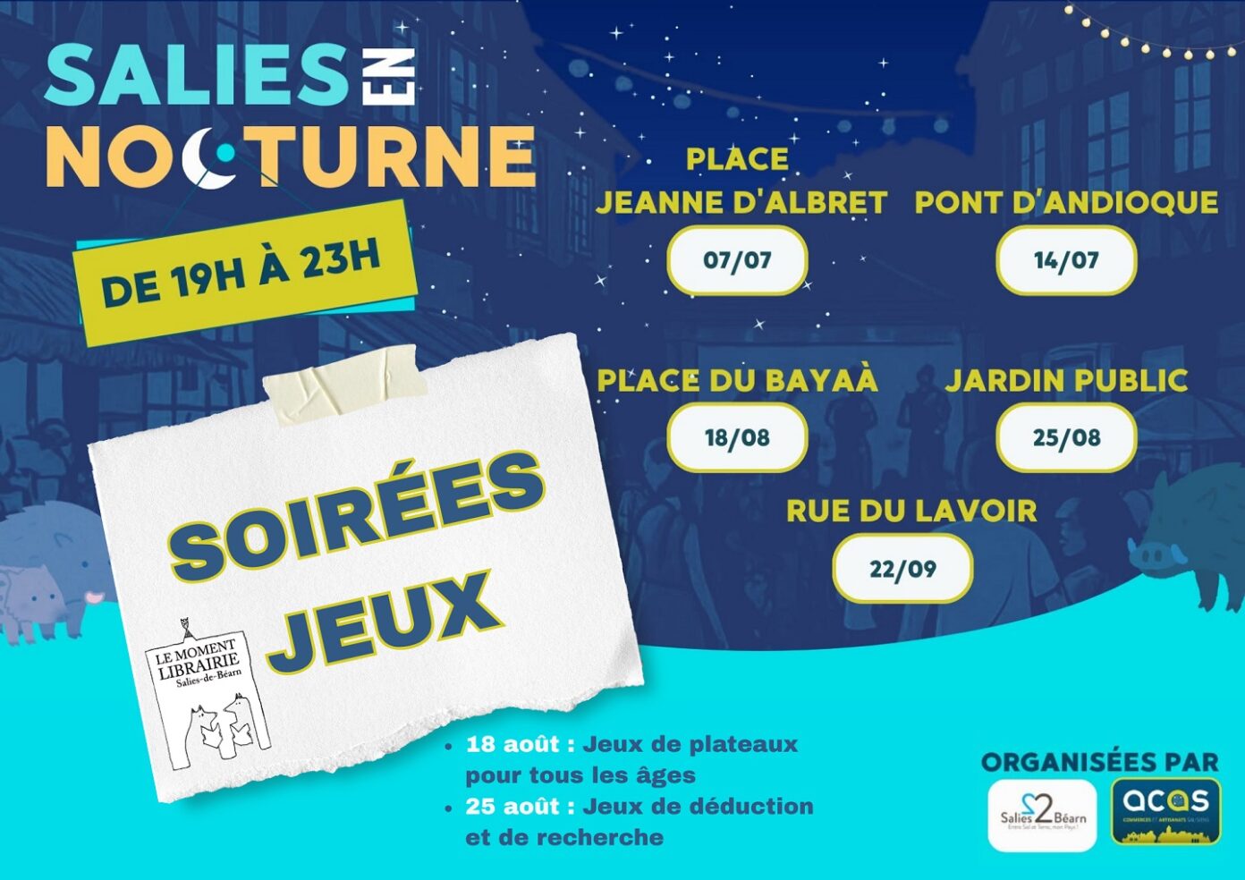 Jeux à Salies en nocturne  Salies-de-Béarn