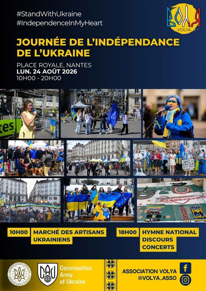 Journée de l&rsquo;Indépendance de l&rsquo;Ukraine Place Royale Nantes