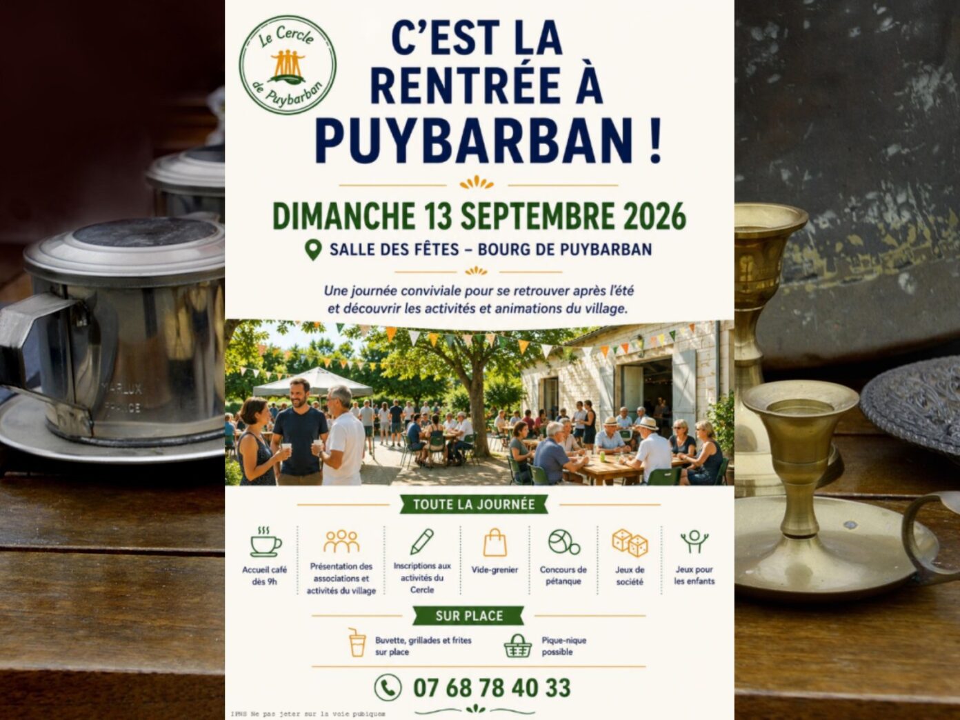 Journée de rentrée et vide-grenier à Puybarban place de la mairie Puybarban