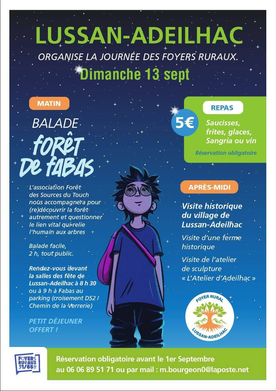 JOURNÉE DES FOYERS RURAUX À LUSSAN-ADÉILHAC FOYER RURAL Lussan-Adeilhac 2026-09-13