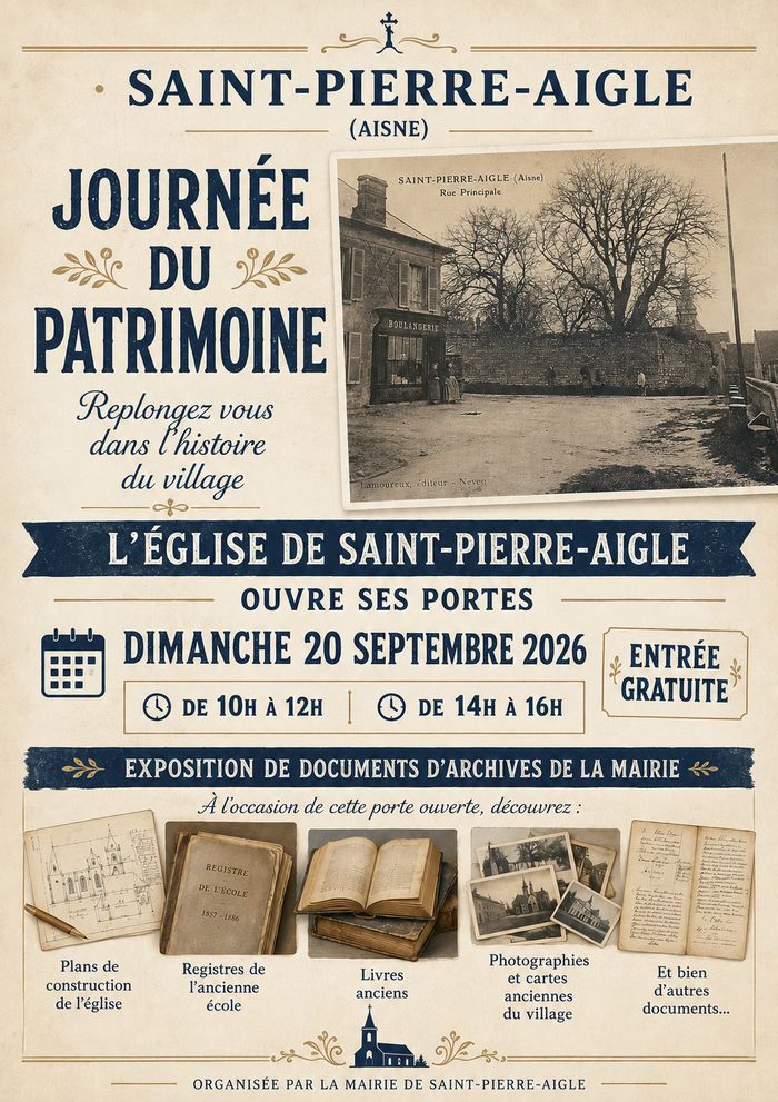 Journée du patrimoine St-Pierre-Aigle, Eglise de Saint-Pierre-Aigle 02600, Saint-Pierre-Aigle