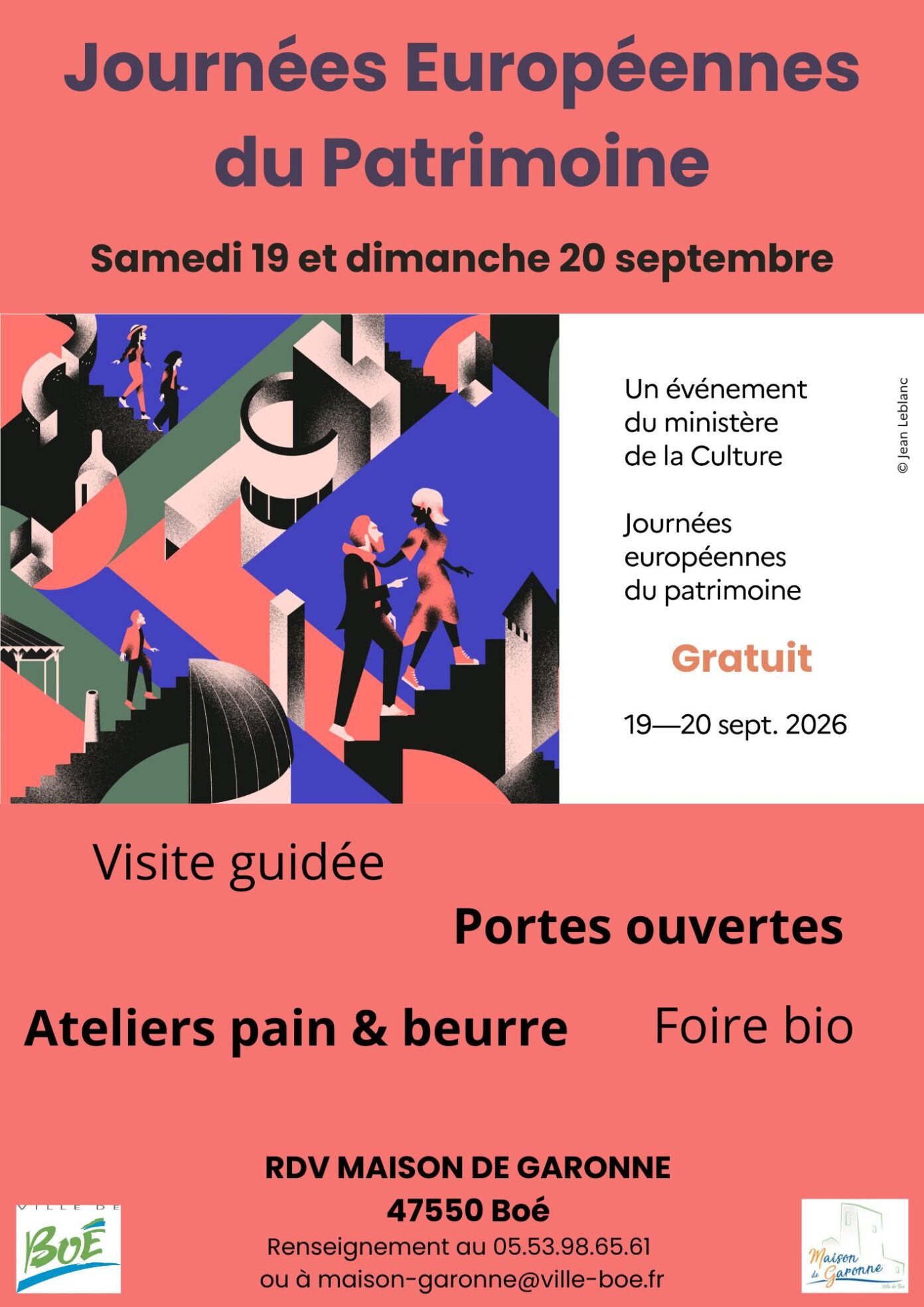 Journée européenne du Patrimoine Visite guidée de la Maison de Garonne. Maison de Garonne Boé