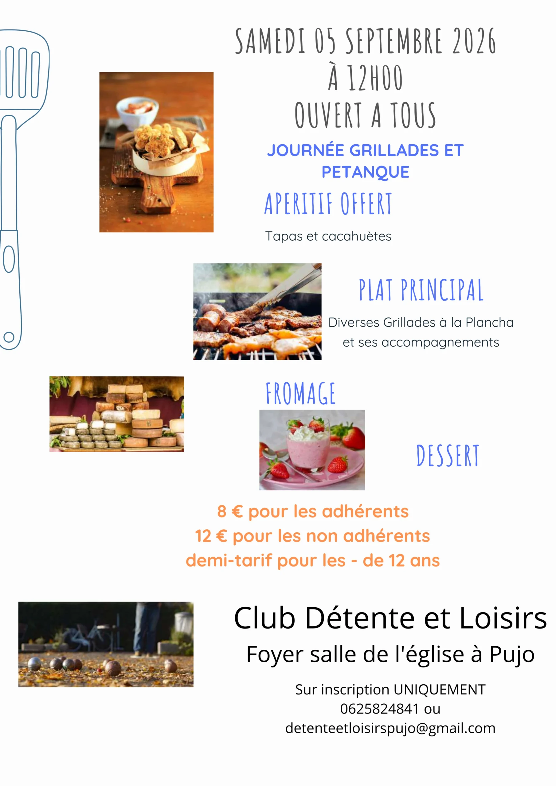 Journée grillades & pétanque Foyer salle de l'église Pujo-le-Plan 2026-09-05