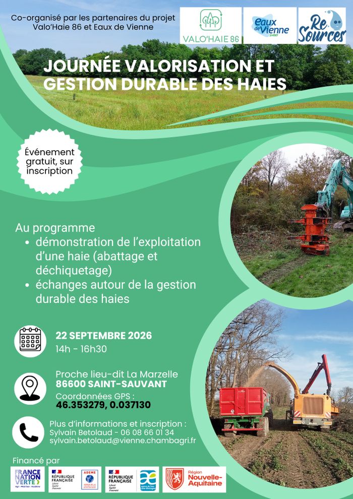 Journée valorisation et gestion durable des haies, Saint Sauvant, Saint-Sauvant