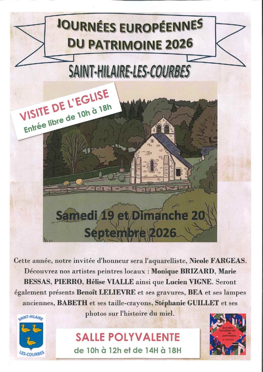Journées du Patrimoine à Saint-Hilaire-les-Courbes  Saint-Hilaire-les-Courbes