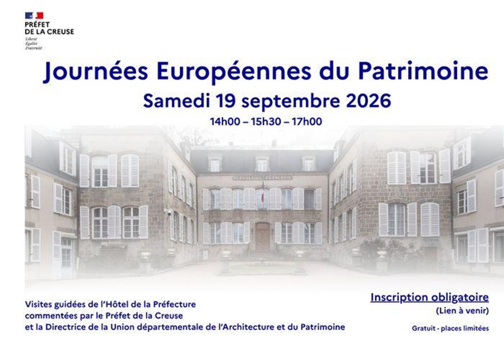 Journées du Patrimoine Hôtel de la Préfecture Guéret