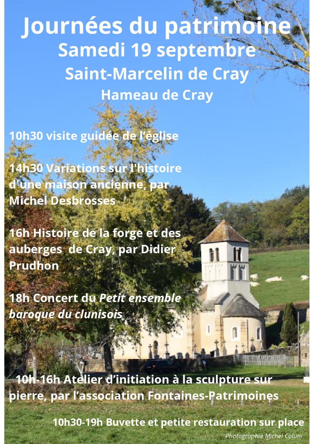 Journées du patrimoine Place de l’église de Cray Saint-Marcelin-de-Cray