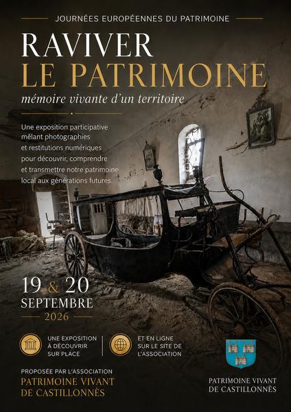 Journées Européennes du Patrimoine 2026- Exposition Raviver le Patrimoine  Castillonnès