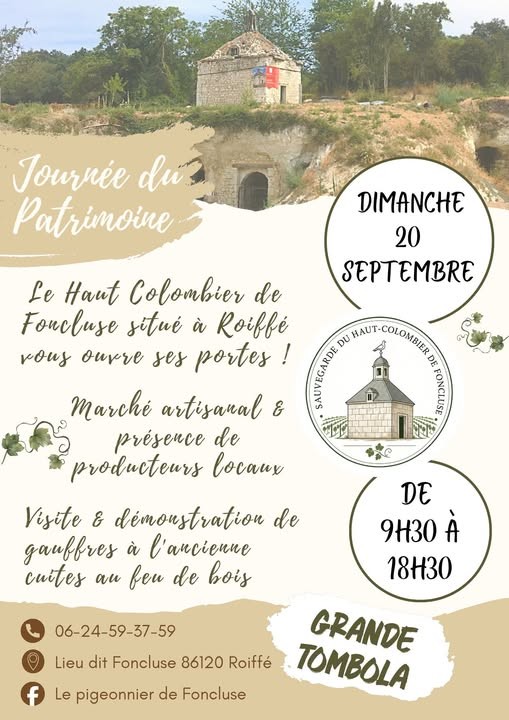 Journées Européennes du Patrimoine Colombier de Foncluse Roiffé
