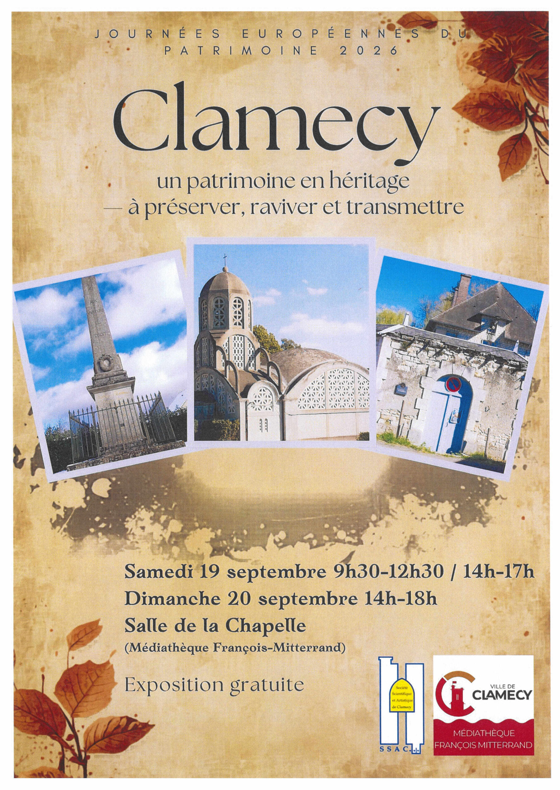 Journées Européennes du Patrimoine Exposition Clamecy un patrimoine à préserver