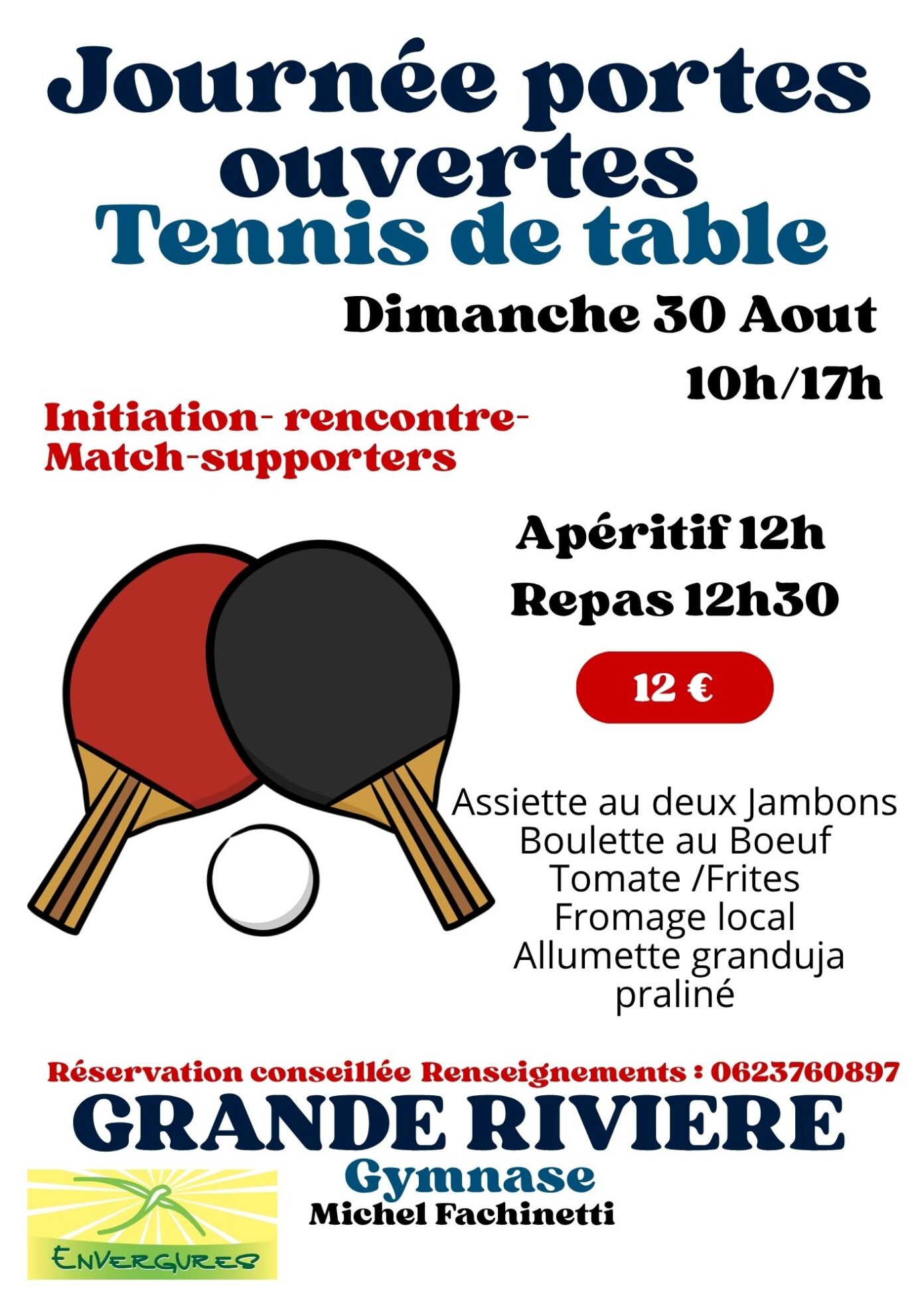 Journées portes ouvertes Tennis de Table Grande-Rivière Château