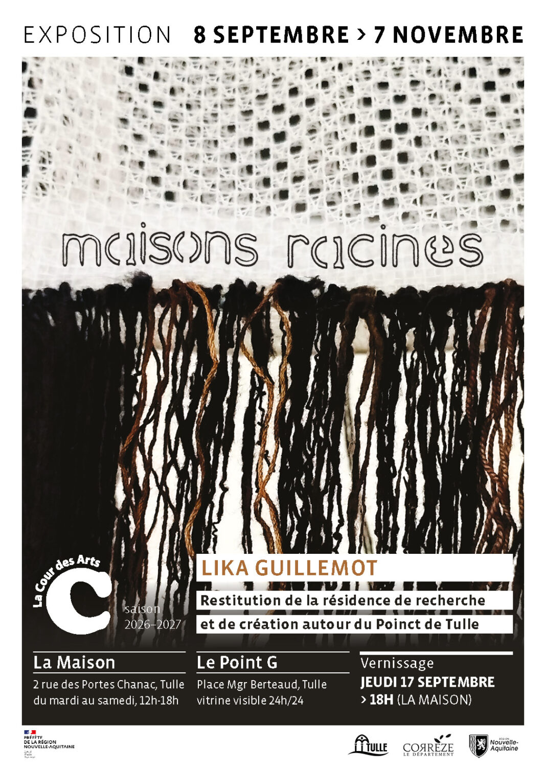 La Court des Arts Exposition Maisons racines de Lika Guillement Point G Place Mgr Bertaud Tulle