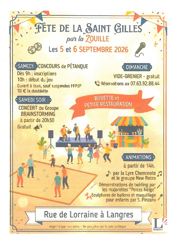 La fête de la Saint Gilles 2026 Langres