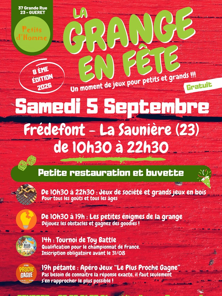 La Grange en Fête un moement de jeux pour petits et grands !  La Saunière