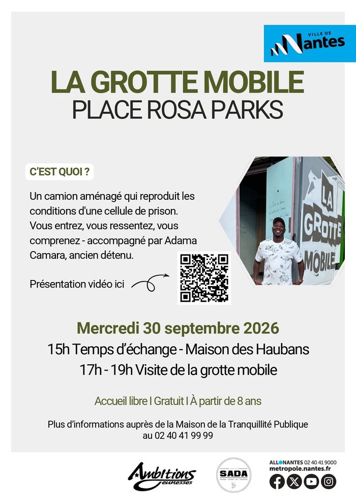 La Grotte Mobile avec Adama Camara, Place Rosa Parks, Nantes