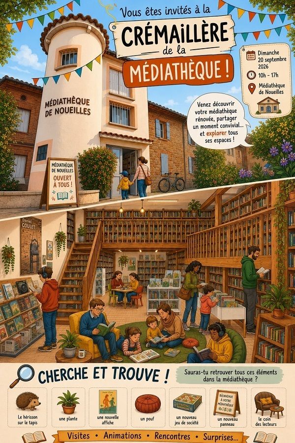 LA MÉDIATHÈQUE DE NOUEILLES PEND LA CRÉMAILLÈRE ! Médiathèque de Noueilles Noueilles