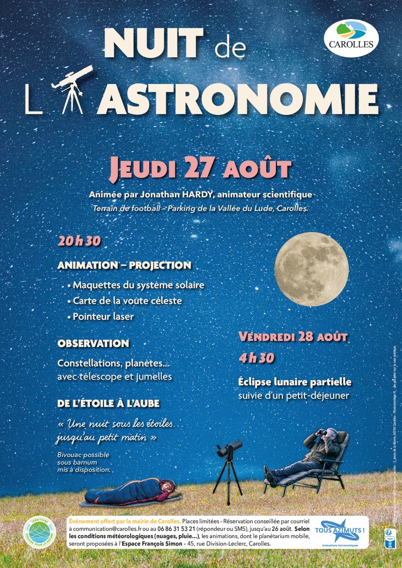 La nuit de l&rsquo;astronomie Terrain de football, parking de la vallee du Lude. Carolles