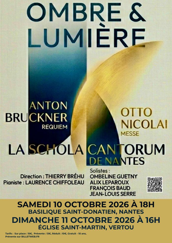 La Schola Cantorum de Nantes, Concert Ombre et Lumière Basilique Saint Donatien Nantes