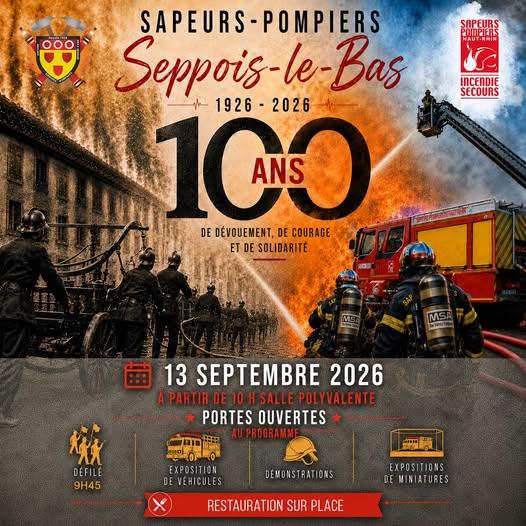 Le Centre d’Incendie et de Secours de Seppois-le-Bas fête ses 100 ans ! Seppois-le-Bas