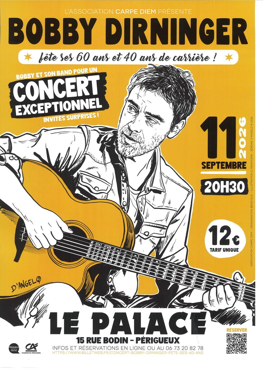 Le Palace BOBBY DIRNINGER en concert ! Le Palace Périgueux