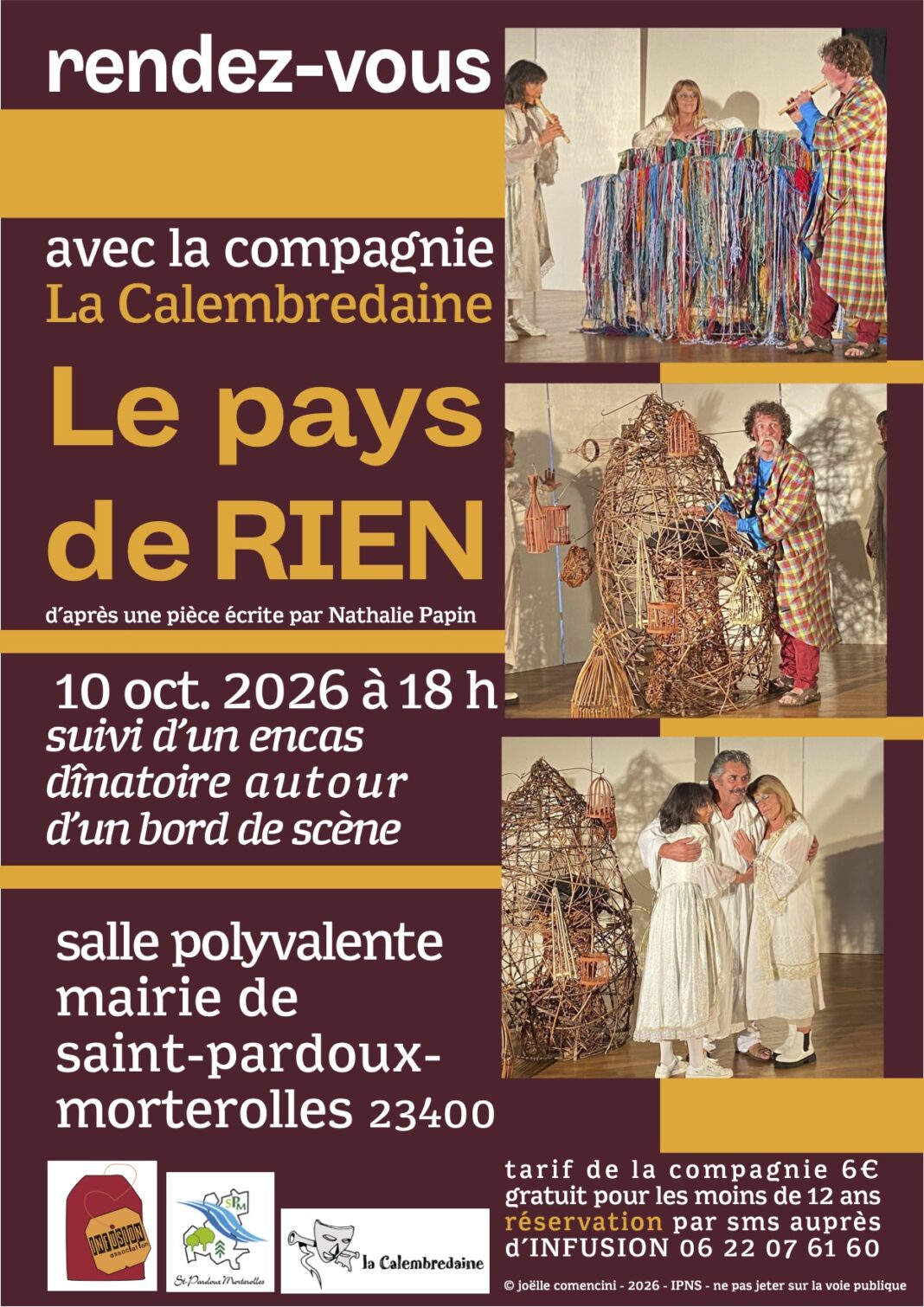 Le pays de rien, compagnie La Calembredaine salle polyvalente Saint-Pardoux-Morterolles