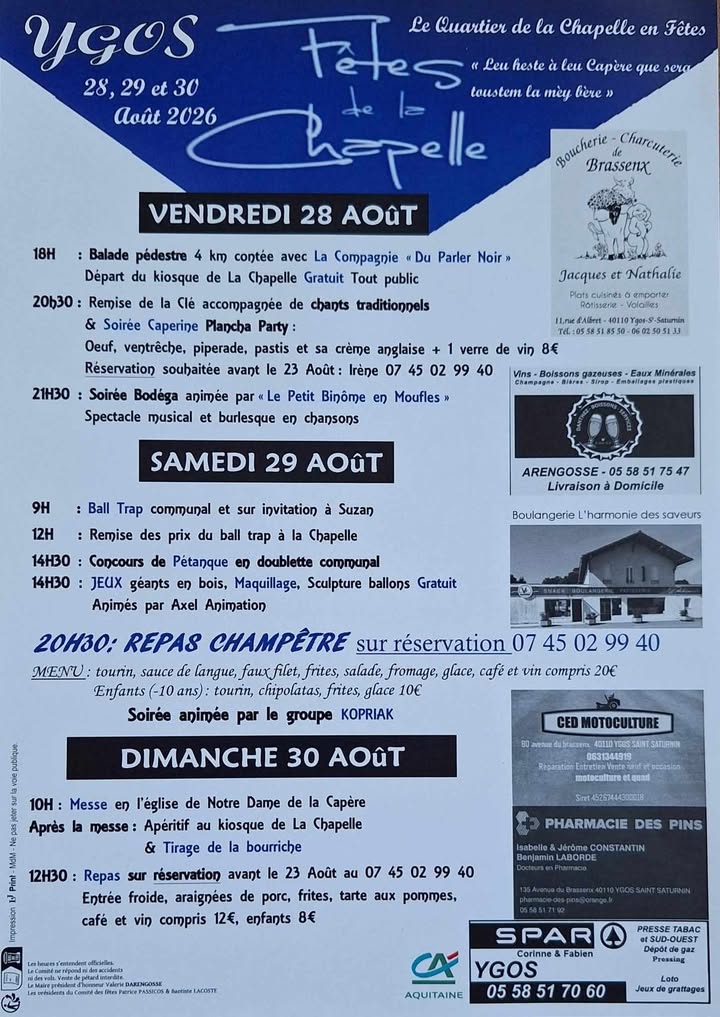 Le Quartier de la Chapelle en Fêtes  Ygos-Saint-Saturnin