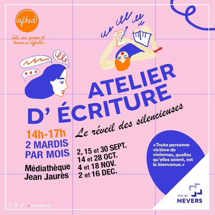 Le réveil des silencieuses – Atelier d’écriture, Médiathèque Jean Jaurès, Nevers