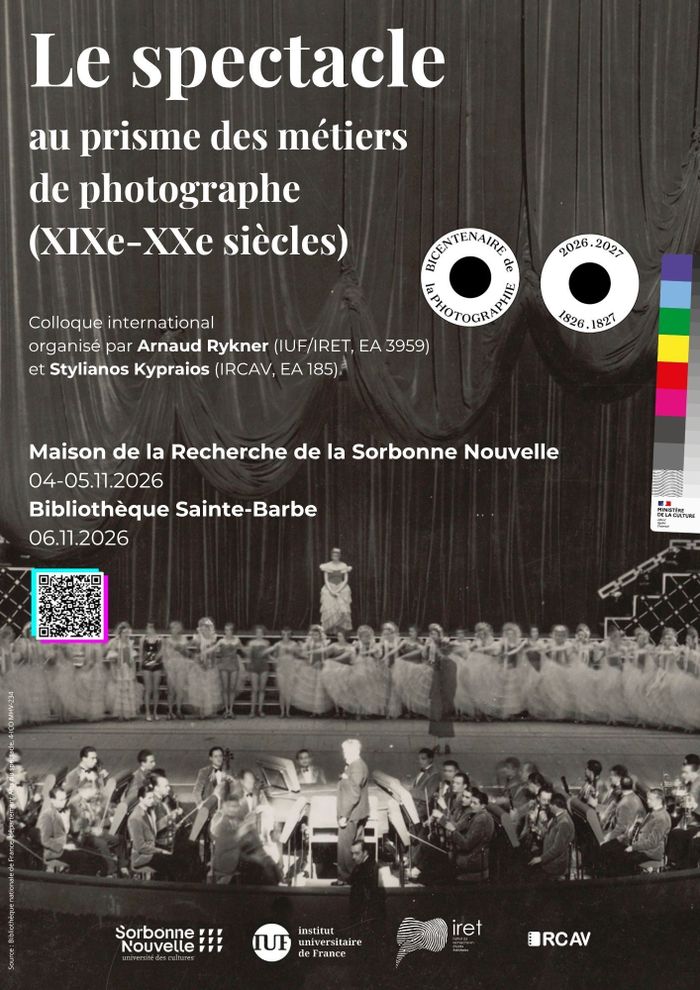 Le spectacle au prisme des métiers de photographe (XIXe-XXe siècles), Maison de la Recherche de la Sorbonne Nouvelle – 4, rue des Irlandais 75005 Paris – Salle Athéna, Paris