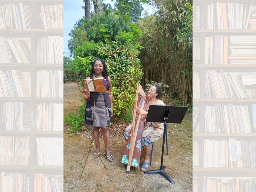 Lecture musicale à la harpe Ludo Bibliothèque Ondres