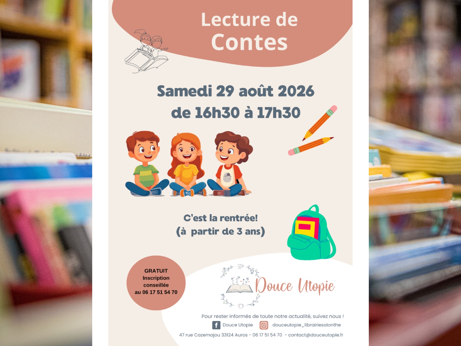 Lectures de contes 47 rue Cazemajou Auros 2026-08-29